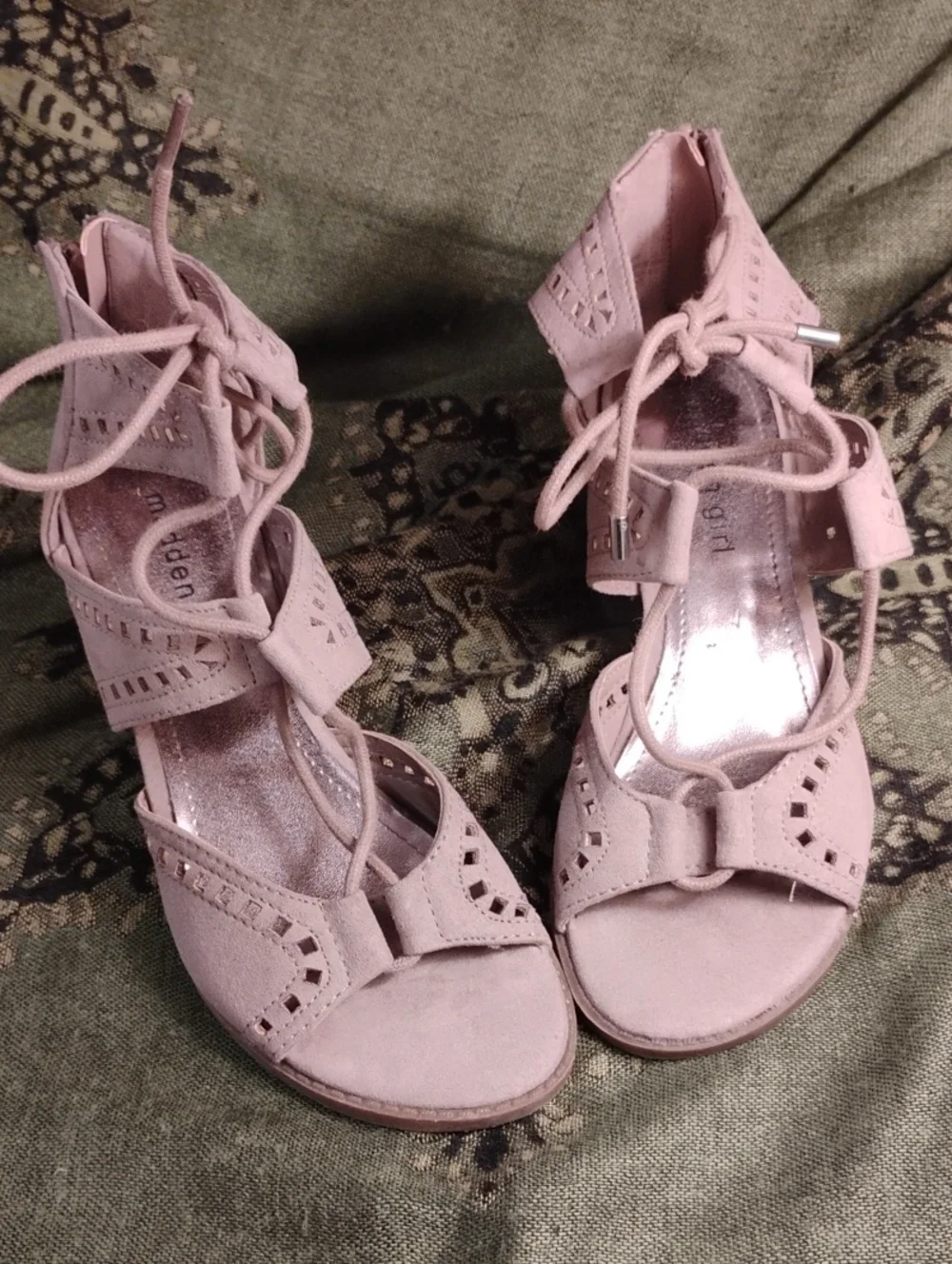 Madden Girl Lace-Up Taupe Women's Sandals